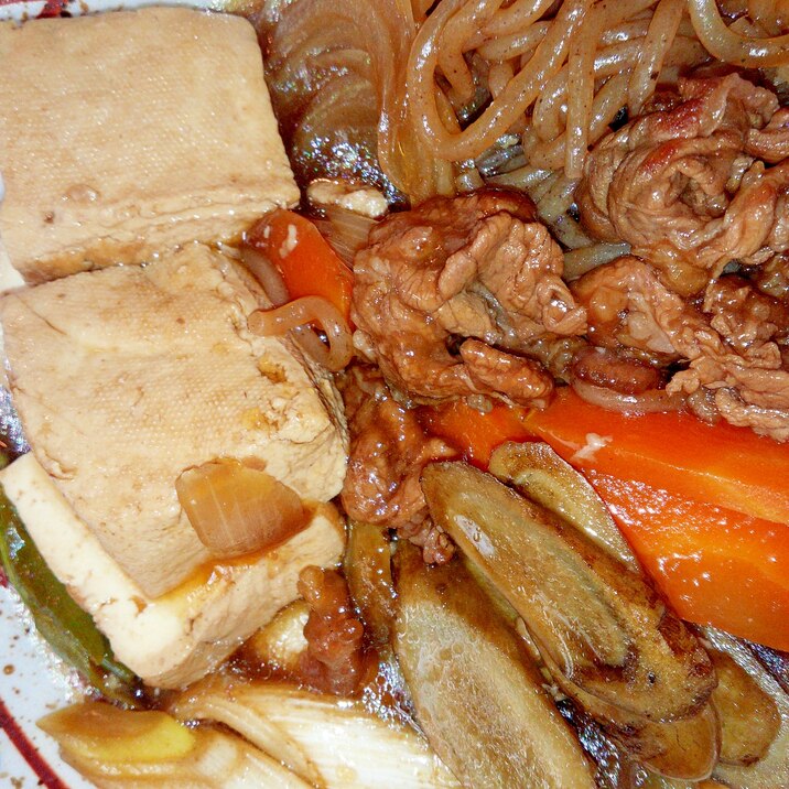 ご飯に合う!本格的な居酒屋の味!すき焼き風の肉豆腐